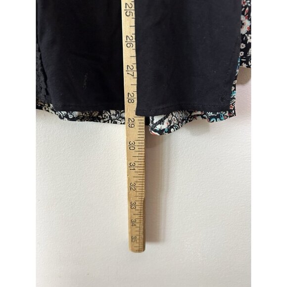 Daniel Rainn Blouse Womens Black Floral Flowy Boho Tunic Top Plus Size 1X - Picture 10 of 12